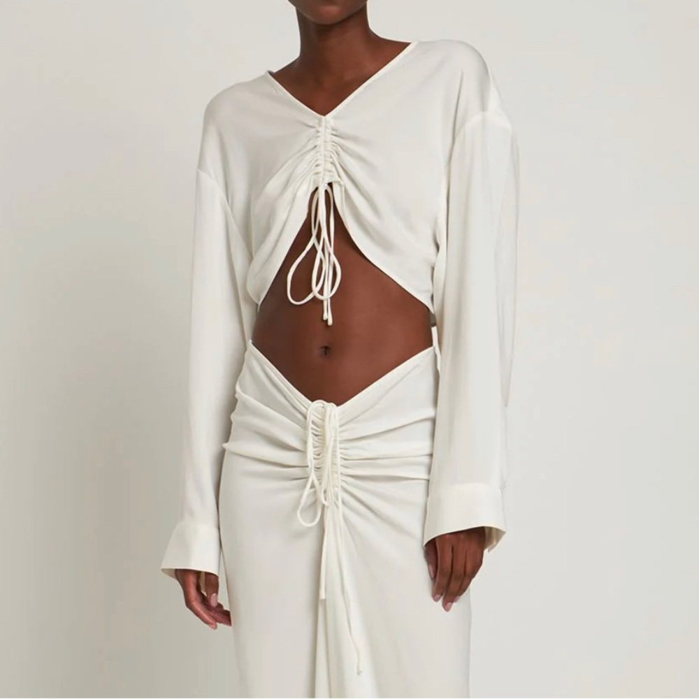 Christopher Esber White Ruched top size Au12